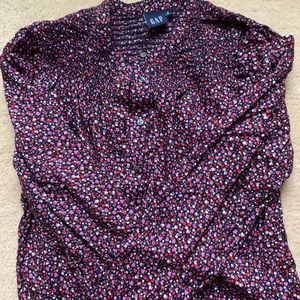 GAP split neck button down blouse